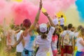 Colorful race near sports complex Luzhniki. Crowds of unidentified people