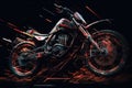 colorful racing sport bike logo in dark generative ai