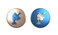 Colorful Radar icon isolated on white background. Search system. Satellite sign. Circle button. 3D render illustration