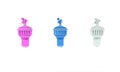 Colorful Radar icon isolated on white background. Search system. Satellite sign. Minimalism concept. 3D render
