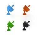 Colorful Radar icon isolated on white background. Search system. Satellite sign. Minimalism concept. 3D render