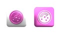 Colorful Radar with targets on monitor in searching icon isolated on white background. Search system. Navy sonar. Square