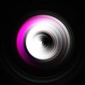Colorful radial motion effect. Abstract rounded background. Color curves and sphere.