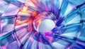 Colorful Radiant Glass Structure with Dynamic Geometric Shapes