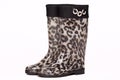 Rubber boots with leopard print