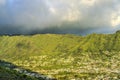 Colorful Rain Storm Coming Manoa Valley Tantalus Lookout Honolulu Hawaii