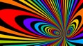 Colorful rainbow abstract vector lines psychedelic optical illusion illustration, surreal op art linear curves in hyper 3D
