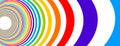 Colorful rainbow abstract vector lines psychedelic optical illusion illustration, surreal op art linear curves in hyper 3D