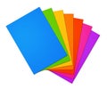 Colorful rainbow Blank A4 paper sheet range on white background Royalty Free Stock Photo