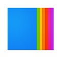 Colorful rainbow Blank A4 paper sheet range on white background Royalty Free Stock Photo