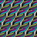 Colorful rainbow bright lines hand drawn vector seamless pattern in cartoon doodle style Royalty Free Stock Photo