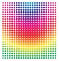 Colorful Rainbow Circle in Halftone, Halftone Dot Pattern Royalty Free Stock Photo