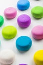 Colorful clay on the table display in line