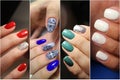 Colorful rainbow collection of nail designs Royalty Free Stock Photo