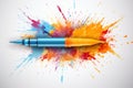 Colorful rainbow crayon wax pastel hand-drawn grunge texture on white background Royalty Free Stock Photo