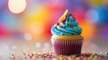 colorful rainbow cupcake food