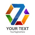 Colorful rainbow glossy letter Z logo. 3D render font painted wi