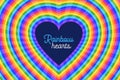 Colorful rainbow hearts design background