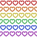 Colorful rainbow hearts seamless repetitive vector pattern texture background Royalty Free Stock Photo