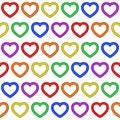 Colorful rainbow hearts seamless repetitive vector pattern texture background Royalty Free Stock Photo