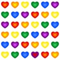 Colorful rainbow hearts seamless repetitive vector pattern texture background Royalty Free Stock Photo