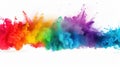 colorful rainbow holi paint color powder explosion garland banner isolated panorama background Royalty Free Stock Photo