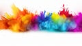 colorful rainbow holi paint color powder explosion garland banner isolated panorama background Royalty Free Stock Photo