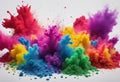 Colorful rainbow holi paint color powder explosion isolated white background stock photoColors Exploding Paint Multi Colored Royalty Free Stock Photo