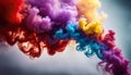 Colorful rainbow holi paint color powder explosion isolated white wide panoramic background Royalty Free Stock Photo