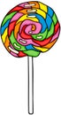 Colorful rainbow icon lollipop swirl Royalty Free Stock Photo