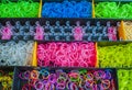 A Colorful Rainbow loom rubber bands in a box Royalty Free Stock Photo