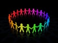 Colorful rainbow paper men circle