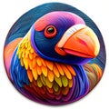 Colorful rainbow parrot on a white background. 3d rendering AI Generated