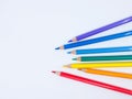 Colorful rainbow pencils over white background Royalty Free Stock Photo