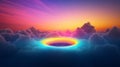 colorful rainbow ring over colorful clouds generative AI Royalty Free Stock Photo