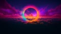 colorful rainbow ring over colorful clouds generative AI Royalty Free Stock Photo