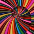Colorful rainbow sharpen pencils spiral background pattern fractal. Pencils background pattern. School pencils rainbow spiral frac Royalty Free Stock Photo