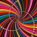 Colorful rainbow sharpen pencils spiral background pattern fractal. Pencils background pattern. School pencils rainbow spiral frac Royalty Free Stock Photo