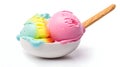 Colorful rainbow sherbet scoop Royalty Free Stock Photo