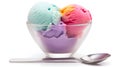 Colorful rainbow sherbet scoop