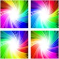 Colorful rainbow swirl whirl set of 4 for wallpaper, background Royalty Free Stock Photo