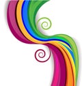 Colorful rainbow swirly over white background Royalty Free Stock Photo