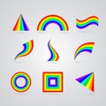 Colorful rainbow symbols for your design