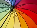 Colorful rainbow umbrella, multicolored background Royalty Free Stock Photo