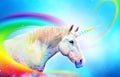 Colorful rainbow unicorn horse