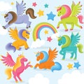 Colorful rainbow unicorns
