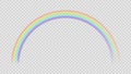 Colorful rainbow. Vector realistic color effect after rain, multicolor reflection in sky. Color gradient or light ray