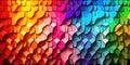 Colorful rainbow vivid mosaic of paper art background. Abstract glass glowing design. Unique digital concept Paper art