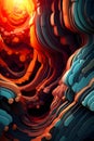 Colorful rainbow waves as abstract background wallpaper
