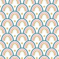 Colorful Rainbows and Stars Seamless Vector Pattern Background Royalty Free Stock Photo